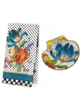 MacKenzie Childs Flower Market Kitchen Gift Bundle Blue